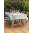 thumbnail image 4 of 60x84 Inch Outdoor Tablecloth with Umbrella Hole Zipper Rectangle Turquoise Shell Rectangular Tablecloths Outside Waterproof Rustic Coastal Nautical Ocean Animals Patio Table Cover for Picnic Party, 4 of 8