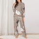 thumbnail image 2 of Balery Chicken Conjunto de Pijama con Estampado para Mujer, Conjunto de Dos Piezas con Manga Larga, Ropa de Dormir Suave con Bolsillos, Pijamas Cómodos-Large, 2 of 7