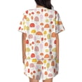 thumbnail image 3 of Kdxio Cute Cartoon Mushrooms Print Pajamas Sets for Women Short-Sleeved Pjs with Lounge Shorts Two Piece Sleepwear S-4XL, 3 of 8