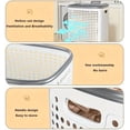 thumbnail image 3 of Rolling Laundry Hamper with Lid, Perforated Metal Design, L Size, Portable Handle, Smooth Edges, Ventilated Basket with Wheels, 23.8x16.7x12.9 Inches, 3 of 6
