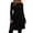 Black, variant on Fall Dress for Women Cotton Solid Color Round Neck Long Sleeve Pocket Casual Tunic Mini Dress Everyday Wear Black,XXL