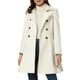 thumbnail image 1 of Abrigo largo de invierno para mujer con cuello de solapa, doble botonadura y dobladillo en forma de columpio, talla XL, color blanco, 1 of 5