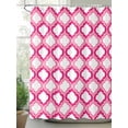 thumbnail image 2 of Morocco Trellis Shower Curtain, Pink Abstract Geometric Waterproof Shower Curtain Set with 12 Hooks Lightweight Washable Fabric Shower Curtains for Bathroom 48x72 Inches, 2 of 6