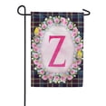 thumbnail image 1 of America Forever Spring Monogram Garden Flag Letter Z 12.5 x 18 inches Double Sided Vertical Outdoor, Yard, Lawn, Seasonal Decorative Yellow Flowers, Pink Rose, Floral Wreath Garden Flag, 1 of 5