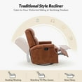 thumbnail image 7 of Genuine Leather Swivel Rocker Recliner Wingback Transitional Set of 2 Saddle, 7 of 7