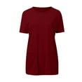 thumbnail image 4 of Pxiakgy Vente Chaude!! T-Shirt d'Été Surdimensionné à Manches Courtes pour Femmes Col Rond Décontracté Simple Ample avec Poches 2025 T-Shirt en Coton Uni à Manches Courtes pour Femmes Rd1 TG, 4 of 5