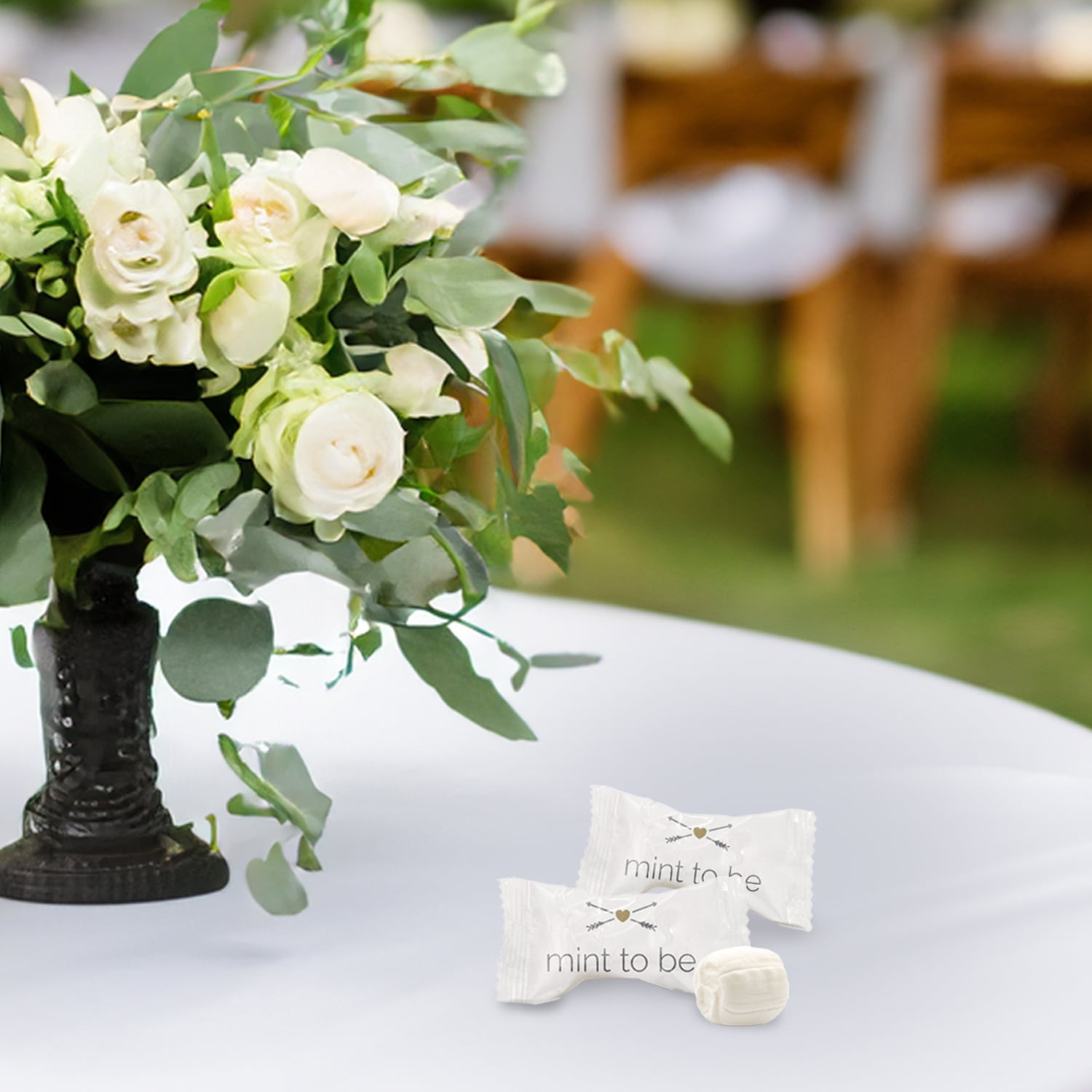 Party Sweets Wedding Buttermints in Mint to Be Wrapper, Allergens Contained, 14 oz