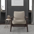 thumbnail image 2 of BELLEZE Maximus Accent Chair Wood Frame Fabric Lounge Chair, Grey, 2 of 6