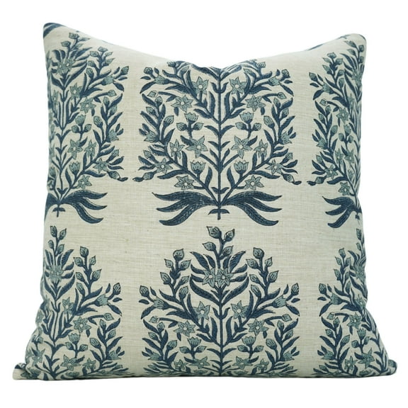 Fabdivine's Block Print designs, 12"X20", Lightweight & Soft Linen Blend Pillow Covers , Vrindavan