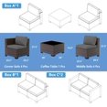 thumbnail image 5 of ASJMR 9 Pieces PE Rattan Patio Furniture Conversation Set Outdoor All-Weather Sectional Sofa Set For Garden Backyard,Gray, 5 of 8