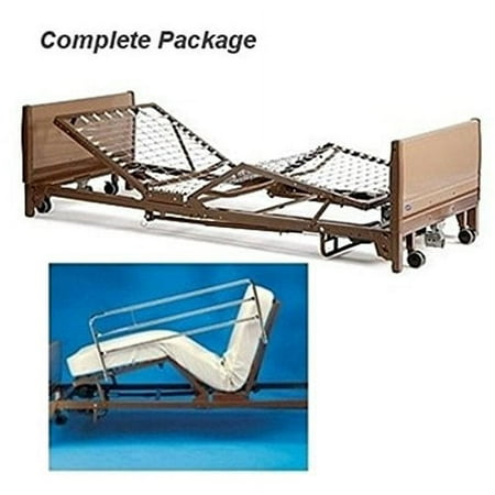 Full Electric Hospital Bed Package (Invacare Full Electric Home Hospital Bed Package w/Innerspring Mattress, Full Rail Set)