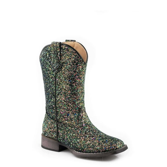 Roper Girls Glitter Galore Square Toe Cowboy Mid Calf Boots