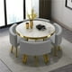 thumbnail image 4 of Marble Round 80cm Dining Tables Set 4 Chairs Modern Center Wood Table Luxury White Muebles Para El Hogar Apartment Furniture My Lux Decor Round, 4 of 24