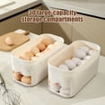 thumbnail image 5 of Rijanmt White Egg Rack Large Fridge Side Door Storage Box,30 Count Capacity,Refrigerator Transparent Plastic Eggs Storage Container,Household Large Organizer,Kitchen Auto Rolling Egg Dispenser, 5 of 6