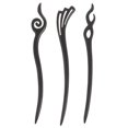 thumbnail image 3 of 3pcs Vintage Chinese Wooden Chopsticks: Handmade Hairpins Hair Sticks For Women Girls Hanfu Hair Accessories For Updo Chignon, 3 of 3