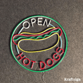 thumbnail image 3 of Craftnamesign Open Hotdog Neon Sign, Open Welcome Signage, Hotdog Signs, 3 of 4