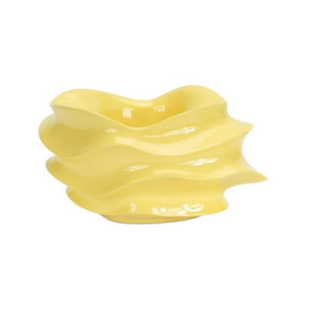 UPC 257554437831 product image for Pack of 2 Decorative Shiny Yellow Curvy Wave Flower Vase with Grooves 6 | upcitemdb.com
