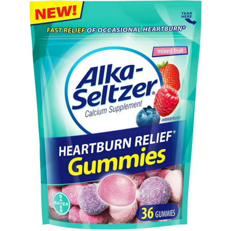 Alka-Seltzer Heartburn Relief Gummies, Mixed Fruit 36 ea (Pack of 6)