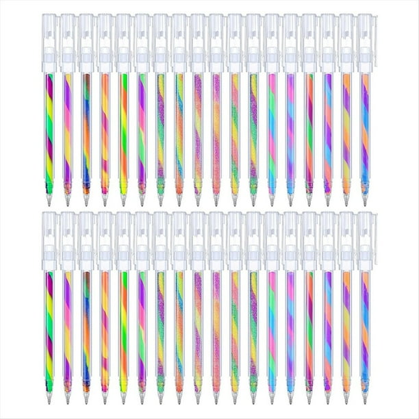 36 Bolígrafos de Gel de Arcoíris Que Cambian de Color, Bolígrafos de Gel de Neón con Purpurina, Bolígrafos de Iris para Libro de Colorear para Adultos