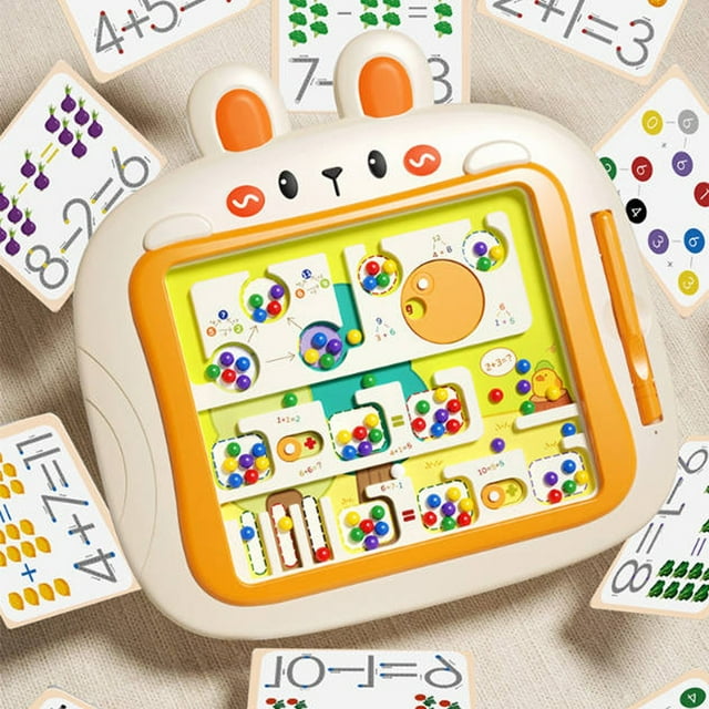 Pizarra magnética de dibujo con forma de conejo | Bolígrafo magnético con control de cuentas | Juguete educativo para bebés | Arte creativo y desarrollo de la motricidad fina para niños