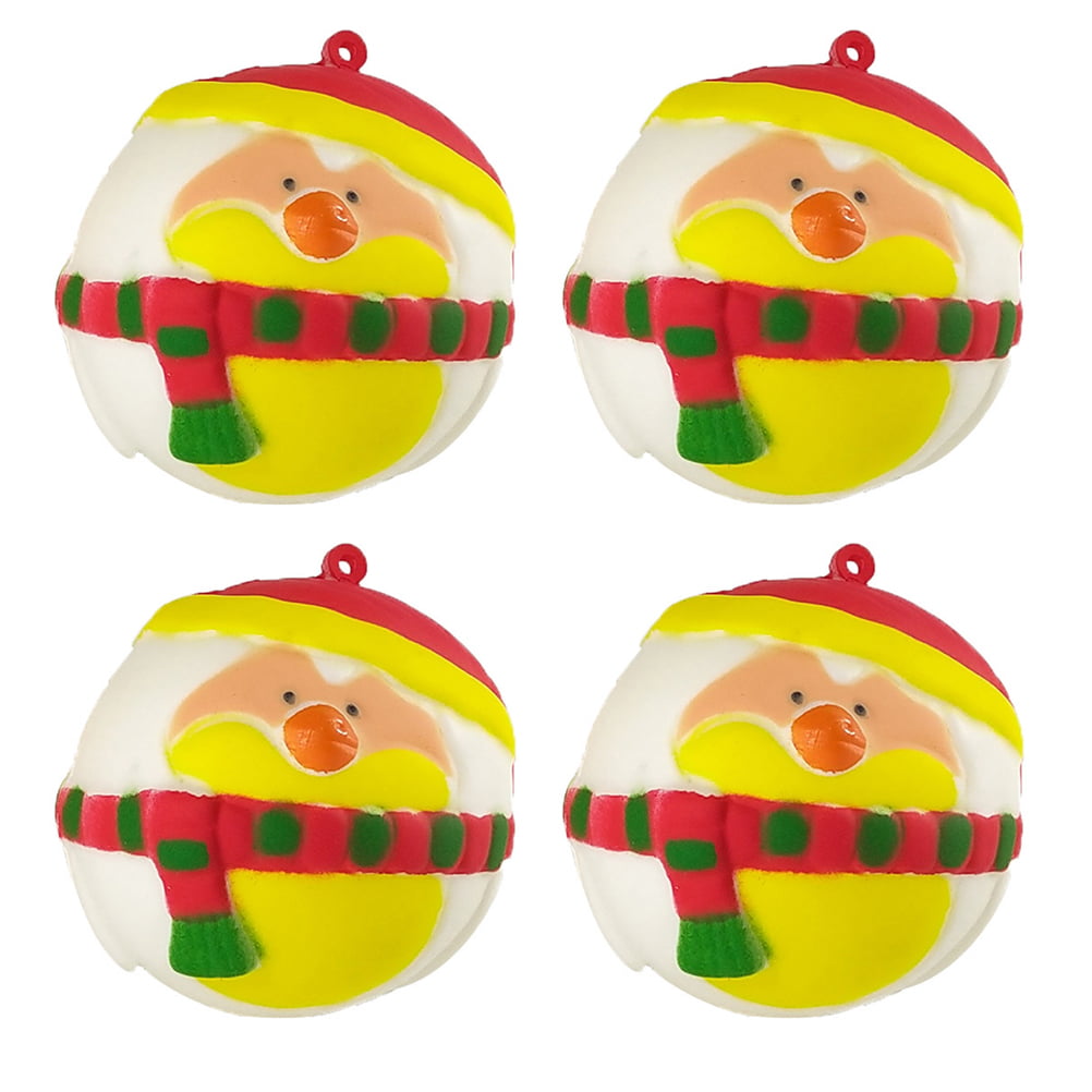 2 Santa Snowmen Squeezy Stress Relief Balls Toys Xmas Christmas stocking Fillers 