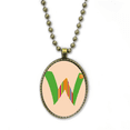 thumbnail image 1 of W alfabeto naranja lindo patron Collar Colgante de cadena vintage Colección de joyas colgantes Unbranded M, 1 of 3