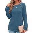 thumbnail image 2 of Fantaslook Womens Long Sleeve Shirts Casual Tunic Tops Work Dressy Blouses Fall Sweaters, 2 of 9