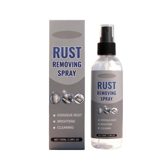 Car Rust Removing Spray, Fast-Acting Metal/Chrome Rust Cleaner For Car Maintenance, 3.38 fl oz