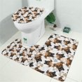 thumbnail image 2 of Cute Doberman and Dog Footprint Bathroom Rugs Sets 3 Piece,Toilet Cover Set,Absorbent Non Slip Bathroom Mats Sets with U-Shaped Contour Rug Toilet Rug Set, 2 of 5