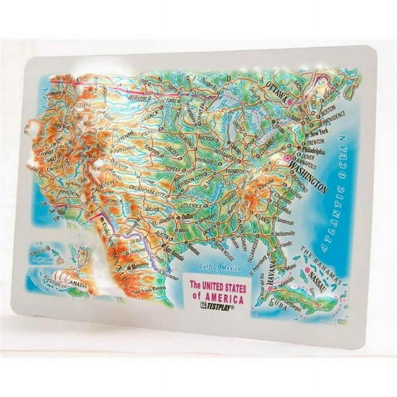 TestPlay 3228 US Raised Relief Map, Unframed - Souvenir Size