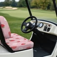 thumbnail image 6 of Pzuqiu Girly Strawberry Daisy Golf Cart Seat Cover Set - 2-Piece Stretchable Protector | Breathable, Washable, All-Weather Fit for EZGO, Club Car & Yamaha, 6 of 9