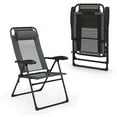 thumbnail image 1 of Gymax Ensemble de 2 Chaises Pliantes d'Extérieur pour Patio, Chaises Réglables avec Accoudoirs et Dossier à 7 Niveaux, 1 of 10