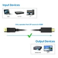 thumbnail image 3 of DP to HDMI Cable, Rankie 15FT Gold Plated DisplayPort to HDMI HDTV Cable 15ft - Black, 3 of 6