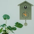 thumbnail image 4 of Cuckoo Wall Clock Sound Clock With Pendulum Minimalist Bird House Decor (green ), 4 of 11
