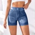 thumbnail image 4 of Holzkary Womens Scrunch Butt Lifting Shorts Faux Denim Gym Booty Shorts Seamless High Waist Workout Yoga Biker Jean Shorts scrunch butt shorts Blue M, 4 of 8