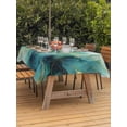 thumbnail image 3 of Outdoor Tablecloths with Umbrella Hole & Zipper, Turquoise Marble Tablecloth Rectangle 60x84 Inch, Ink Painting Modern Abstract Aesthetics Waterproof Table Cloth, Patio/Pool/Picnic Table Covers, 3 of 8