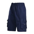 thumbnail image 3 of Niuer Workout Hiking Cargo Shorts for Men Elastic Waist Drawstring Casual Summer Beach Lounge Overalls Shorts with Pocket, 3 of 4