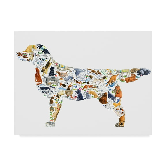 Trademark Fine Art 'Dog Collage' Canvas Art by Louise Tate