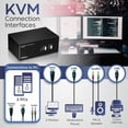 thumbnail image 3 of TRENDnet 2-Port Dual Monitor DisplayPort KVM Switch with Audio, TK-240DP, 2-Port USB 2.0 Hub, 4K UHD Resolutions Up to 3840 x 2160, Connect Two DisplayPort Monitors, Dual Monitor 2 Port KVM Switch, 3 of 10