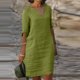thumbnail image 1 of ICHUANYI Clearance Fashion Women Casual Sexy Round Neck Printing Summer 1/2Sleeve Dress(Khaki, S) ICHUANYI WER2023080702816, 1 of 5