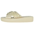 thumbnail image 2 of Forever Shoes Women Sandals Crisscross Studded Strap Spikes Band Flatform Platform SURE-75 Cream Beige 9, 2 of 3