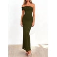 thumbnail image 4 of PRETTYGARDEN Women's Wedding Guest Cocktail Dresses One Off The Shoulder Ruched Bodycon Formal Maxi Party Summer Outfits, 4 of 10