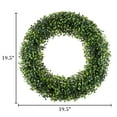 thumbnail image 2 of Pure Garden 19.5-Inch Indoor/Outdoor Artificial Greenery Boxwood Wreath for Frontdoor, Spring/Summer Decor, (Round, Green), 2 of 7