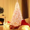 thumbnail image 2 of Costway 7.5FT Pre-Lit Snow Flocked Pink Christmas Tree 1100 Tips w/ 450 Lights & 8 Modes, 2 of 10