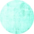 thumbnail image 1 of Ahgly Company Machine Washable Indoor Round Abstract Turquoise Blue Modern Area Rugs, 6' Round, 1 of 4