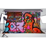 HelloDecor Polyester Fabric 7x5ft Graffiti Photo Background Photography Backdrop Studio Props