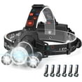 thumbnail image 1 of Headlamp Rechargeable, Head Lamp 6000 Lumen Super Bright LED Head Light, 4 Modes Waterproof Head Flashlight for Adults Outdoor Camping Running Cycling, 1 of 6