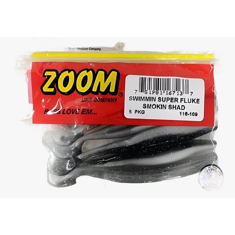 Zoom Swimmin Super Fluke 5 Paddle Tail Soft Bait - Walmart.com