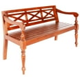thumbnail image 1 of vidaXL Batavia Bench 123 cm Solid Mahogany Wood Dark Brown, 1 of 4