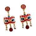 thumbnail image 2 of Pendientes de Año Nuevo,Pendientes de Año Nuevo Chino Pendientes colgantes,Pendientes de danza del león para mujer Vacaciones,Pendientes colgantes de Nochevieja Pendientes festivos,Primavera, 2 of 8